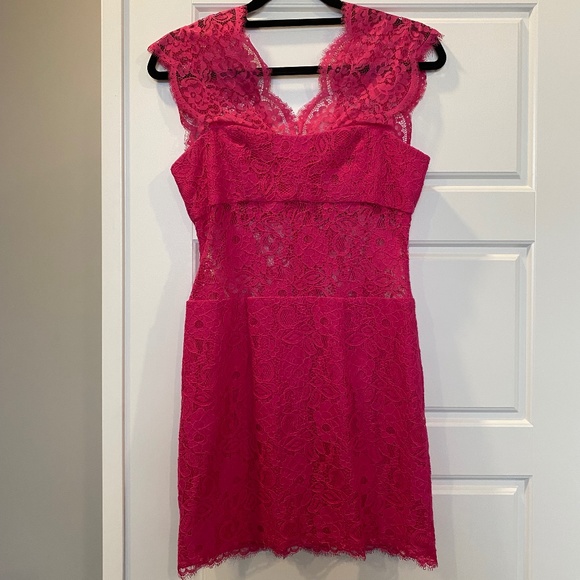 BCBG Maxazria devon begonia lace cocktail dress Sz4 - Picture 1 of 9